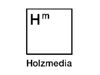 Ein schwarz umrandetes Quadrat, das einem Element des Periodensystems ähnelt, mit Hm oben und Holzmedia unterhalb des Quadrats auf hellem Hintergrund.