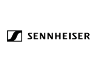 Das Bild zeigt das Sennheiser-Logo, bestehend aus einem stilisierten S in einem schwarz-weißen Rechteck, neben dem Wort SENNHEISER in fetten Großbuchstaben auf hellem Hintergrund.
