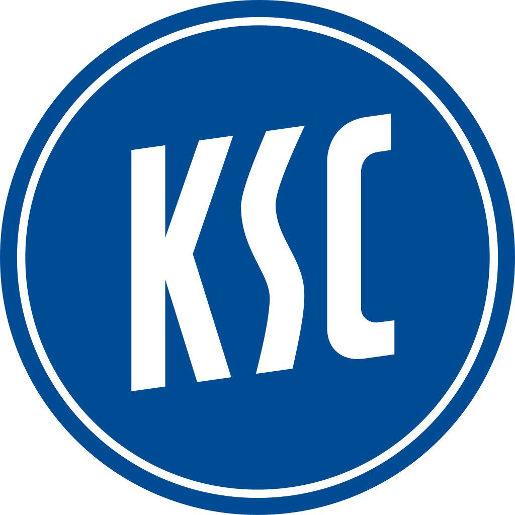 Ein blaues kreisförmiges Logo mit einem weißen Rand und den fetten weißen Buchstaben KSC in der Mitte. Das S ist mit geschwungenen Linien stilisiert. Ein blaues kreisförmiges Logo mit einem weißen Rand und den fetten weißen Buchstaben KSC in der Mitte. Das S ist mit geschwungenen Linien stilisiert.