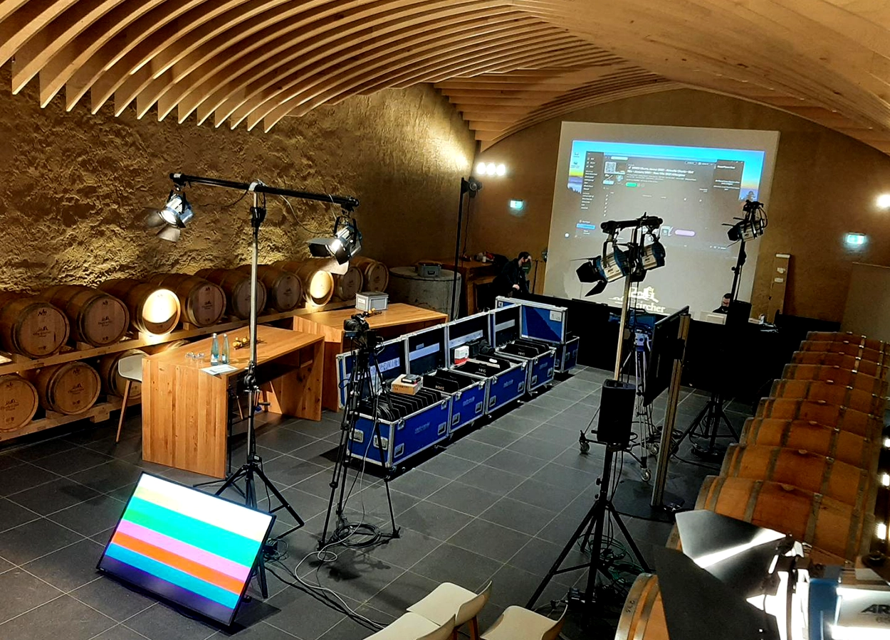 Aufbau der Veranstaltungstechnik im Vinotorium